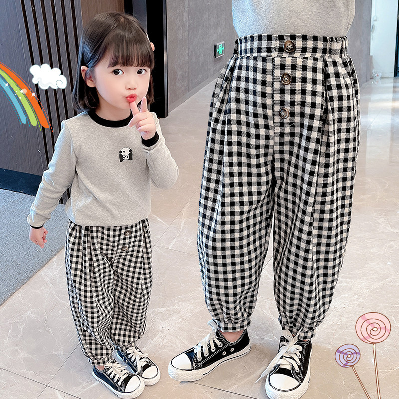 Children's clothing girls autumn casual pants 2021 new female baby Autumn clothing Korean version of foreign net red baby pants tide
