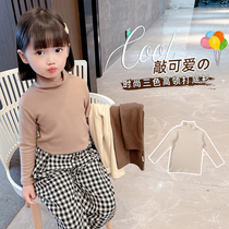 Girls Backing Shirt Fall Winter New Children's Long Sleeve Fashion T-Shirt Clothes Chaobao Foreign Warm Jacket Children's Wear