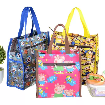 Student cartoon Bento bag with lunch bag waterproof tutorial bag make up book bag large portable zipper lunch bag