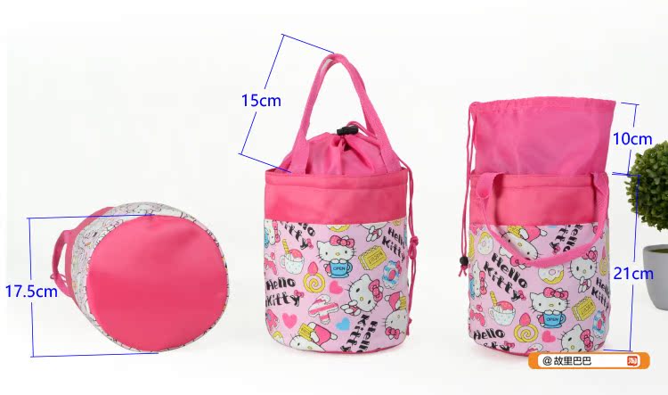hộp com lock and lock cắm điện Canvas lớn phim hoạt hình tròn hộp ăn trưa túi ăn trưa với túi hộp ăn trưa siêu lớn túi ăn trưa trống với lót - Hộp cơm điện sưởi ấm hộp cơm hâm nóng