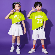 Spring Festival Children's Cheerleading Performance Clothes for Primary School Students Hip Hop Jazz Dance Cheerleading Performance Clothes Made of Pure Cotton