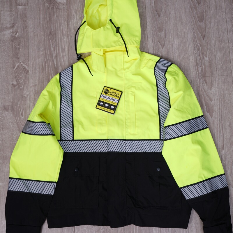 Foreign Trade European and American Outdoor Windproof and Rainproof Reflective Safety Clothing Raincoat Motorcycle Riding Jacket Hooded Coat Night Vision