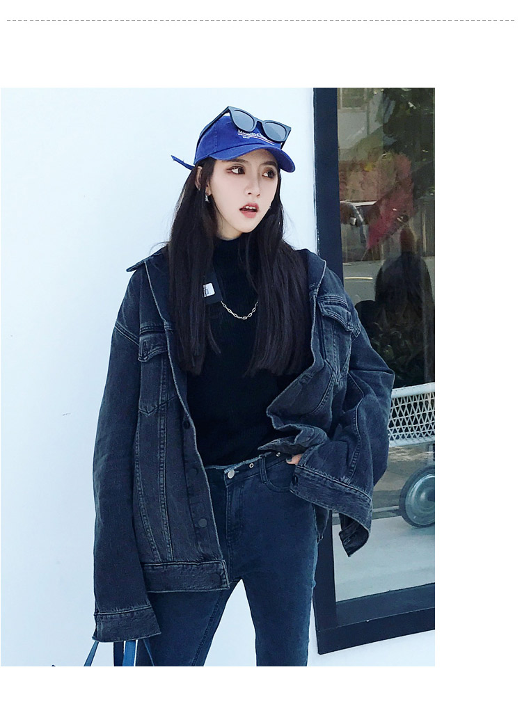 PHONG CÁCH 2019 Thu Đông mới cá tính hoang dã thon thả ngắn đoạn ngắn giặt áo khoác denim - Áo khoác ngắn vest nữ công sở