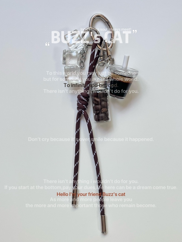 Original Handmade Coffee Bean Iced Americano Versatile Niche High-End Design Gift Backpack Keychain Pendant Chain