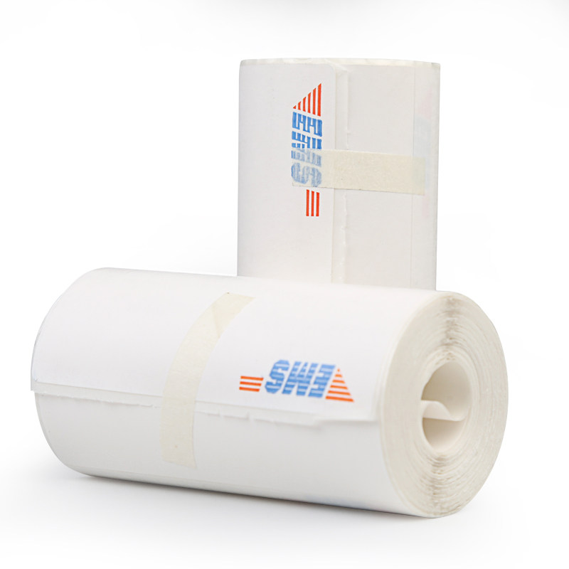 EMS portable label 76*213mm100 rolls box blank three-layer thermal self-adhesive three-proof roll-up label paper