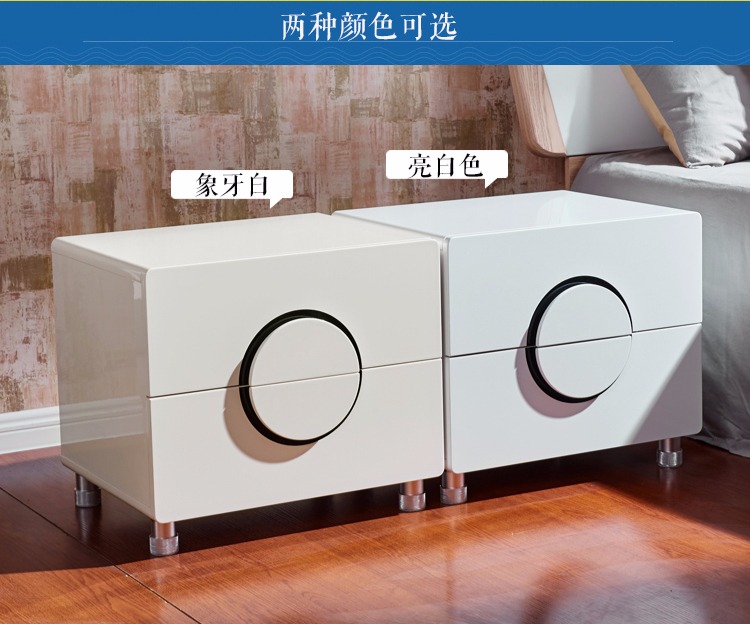 tối giản phòng ngủ giường tủ lưu trữ tủ lưu trữ tủ hiện đại lắp ráp bên tủ trắng sơn mài cạnh giường ngủ mini đã sẵn sàng - Buồng tủ quần áo gỗ giá rẻ