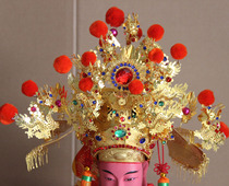 Religion Taoism Sky Dragon Embroidered Alloy Wang Ye Hat Pool Fu Fu Wangye helmet Guangzizun Wang Cheng Huangs Head of the Crown Confession