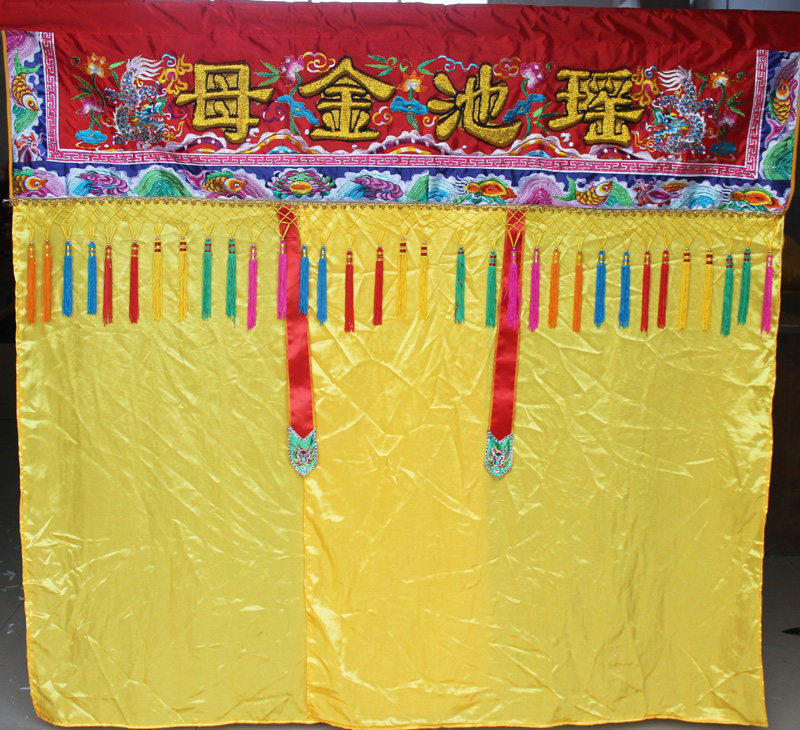 Embroidery Tianlong Embroidery Longmen God Tent Shuanglong Yaochi Golden Mother Tent fence length 16 meters high 18 meters can be customized