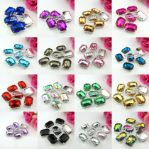 10 * 14mm rectangular Taiwan acrylic hand sewn claw drill color grip drill dress wedding shoes DIY ornament accessories