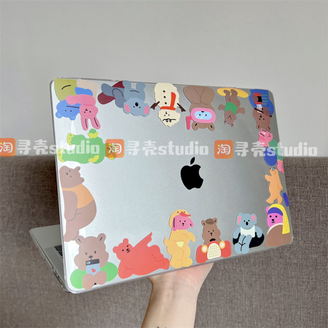 [ຊອກຫາແກະ] ເຫມາະສໍາລັບ 2022 Apple notebook protective case macbookairm2 computer protective sleeve 16 shell macbookpro 14-inch anti-fall full set 15 all-inclusive 12 bear m1 stickers