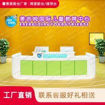 Early education kindergarten paint front desk Education and training institutions reception desk counter Art center cartoon bar customization