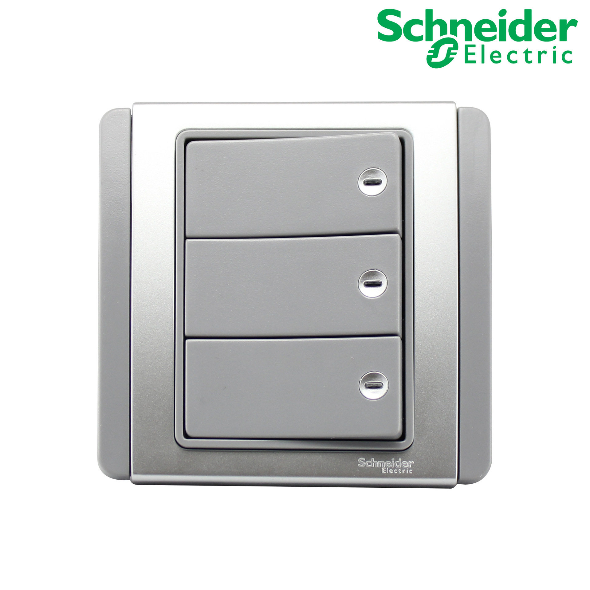 Schneider Qisheng E3000 Metropolis series silver-gray three-position single-pole three-switch with LED indicator light