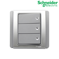 Schneider chwins E3000 Metroseries silver grey three monopole with LED indicator three switches