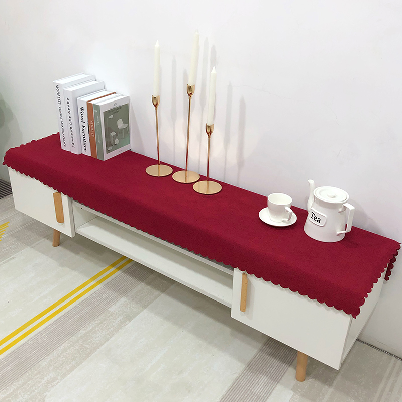 tivi 40 inch Đơn giản hiện đại bông và lanh màu rắn không thấm nước TV tủ khăn trải bàn vải ăn bên quầy vải giày vải hình chữ nhật - TV tivi 32 inch