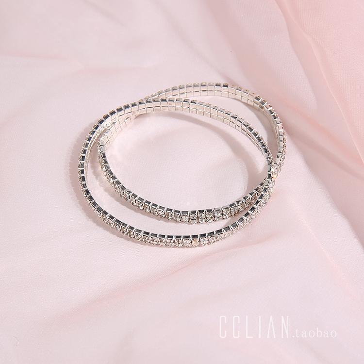 Quanh quai ở mắt cá chân có dây nạm kim cương Vòng chân siêu flash Giày đơn dép sandal Giày cao gót có dây buộc - Vòng chân vòng đeo chân cho nữ