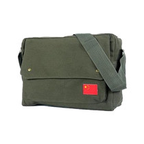Net red canvas satchel retro male single shoulder bag national flag nostalgic old Red Army poor to serve the people of Lei Feng
