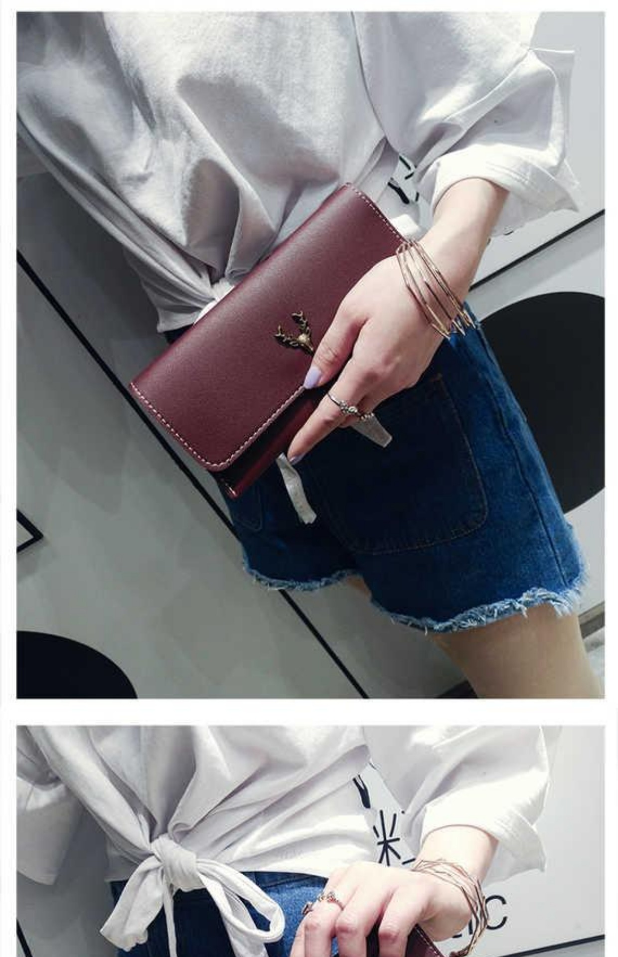 Ví nữ mùa xuân 2018 nhỏ tươi dành cho nữ dài Nhật Bản và Hàn Quốc của túi khóa kéo túi xách điện thoại di động. ví tiền nữ