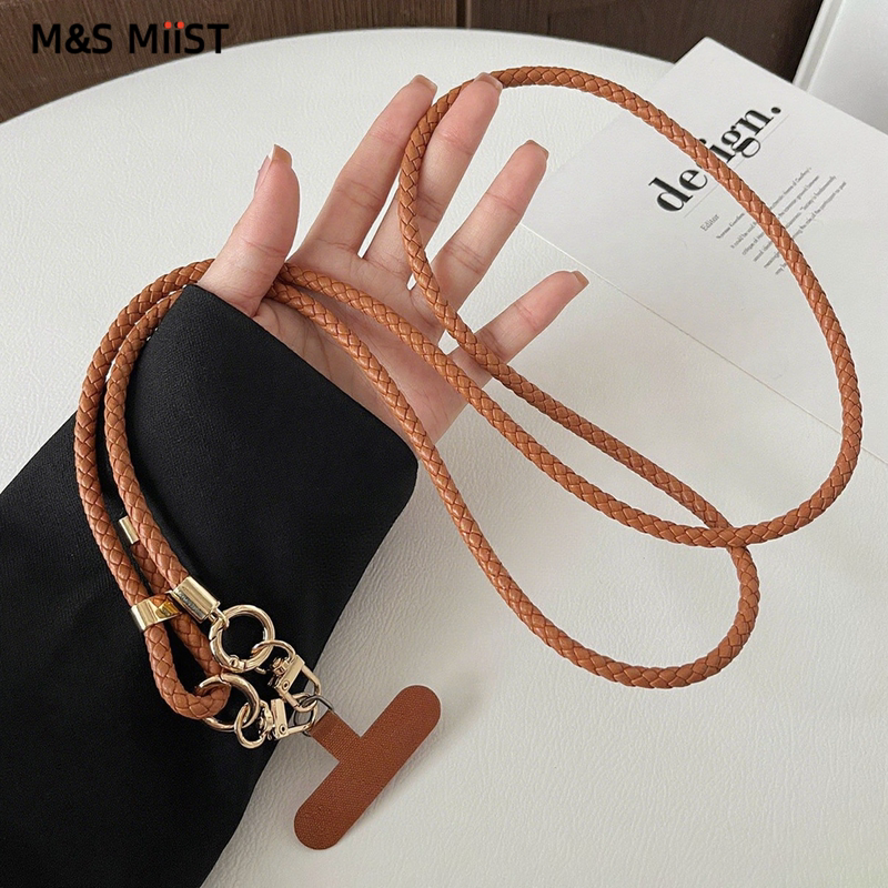 High-End Adjustable Leather Phone Chain Pendant, New Cross-Body Chain, Exquisite Metal Hand-Woven Phone Chain High-End Adjustable Leather Phone Chain Pendant, New Cross-Body Chain, Exquisite Metal Hand-Woven Phone Chain