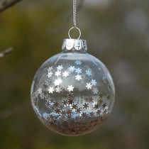 Silver Snowflake Christmas Ball Christmas Tree Decoration Kindergarten Shopping Mall Holiday Party Props Window Pendant