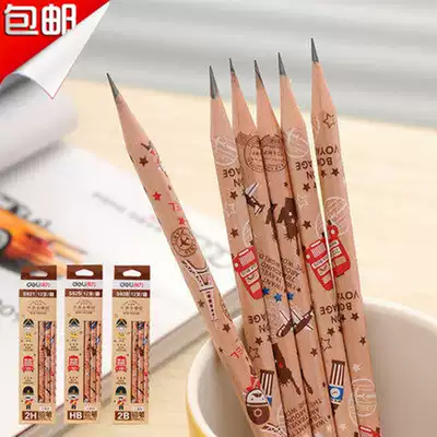 Del wooden pencil hexagonal pencil HB S925 cartoon students 3 box 36 pencils children's pencils