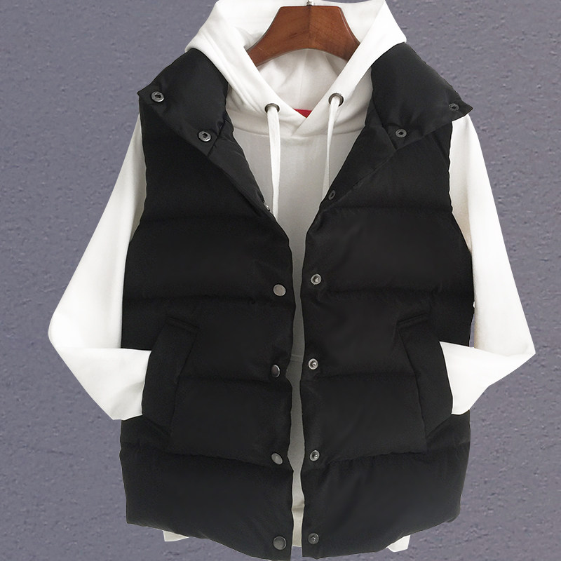 2018 áo mới vest nữ sinh viên vest áo khoác Hàn Quốc phiên bản của mùa thu và mùa đông vest ngắn vest vai kích thước lớn triều