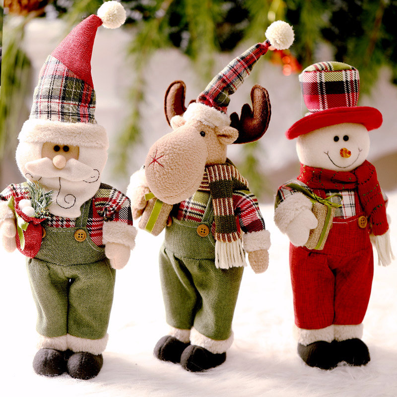 Christmas decorations Santa snowman elk doll doll doll Christmas tree around ornaments children's Christmas gifts
