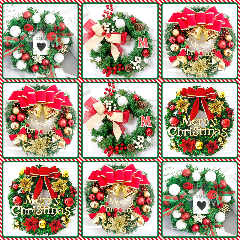 Christmas Wreath 30CM40 50 60CM New Year Decorations Christmas Door Hanging Christmas Tree Wreath Ornaments