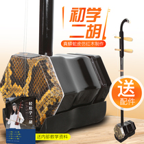 Eight-tone Su-style popularization python skin Erhu musical instrument factory direct sales genuine beginners entry-level stringed Huqin