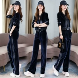 Бархатный спортивный комплект для отдыха, 2023 года, городской стиль, в западном стиле, осенний