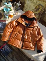 Wax dyed horse skin feather jacket (male and female) Japanese cap tilted tied horseshoe head layer small horseshoe skin leather leather