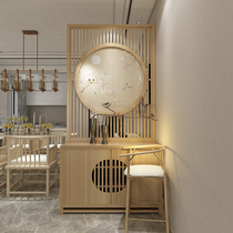 Modern Chinese solid wood screen partition Xuanguan Living room partition seat screen door hall Partition Shoes Cabinet Locker Xuanguan Cabinet