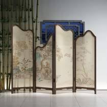New Chinese Solid Wood Genguan Living Room Screen Partition Hotel Tea Social Book House Custom Modern Minimalist Country Wind Folding Screen
