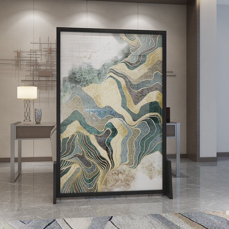 Modern New Chinese Solid Wood Genguan Screen Partition Living Room Bedroom Base Screen Partition Hotel Tea Social Custom Screen