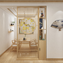 New Chinese solid wood screen partition Xuanguan Living room lockers Bookshelf partition Round Fence Partition Bogu Shelf