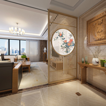 New Chinese solid wood screen partition Entrance living room partition Bedroom study partition screen Semi-permeable customizable screen