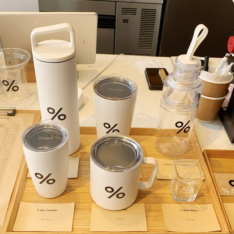 Spot Japan%arabica percent coffee cup Stainless steel thermos simple casual handy mug