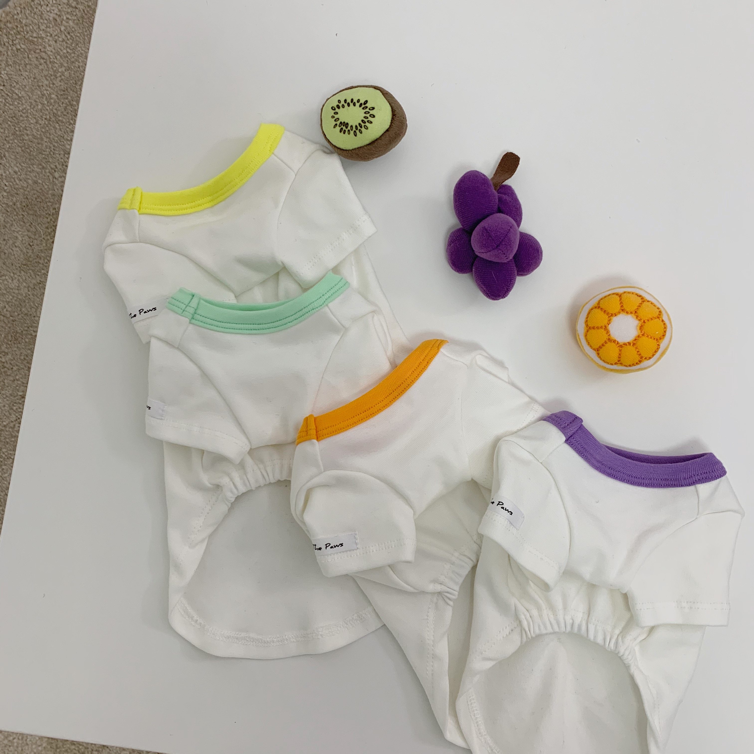 THE PAWS milk bag Belle stick gym suit basic tee color matching short-sleeved dog spring and summer breathable air-conditioning suit