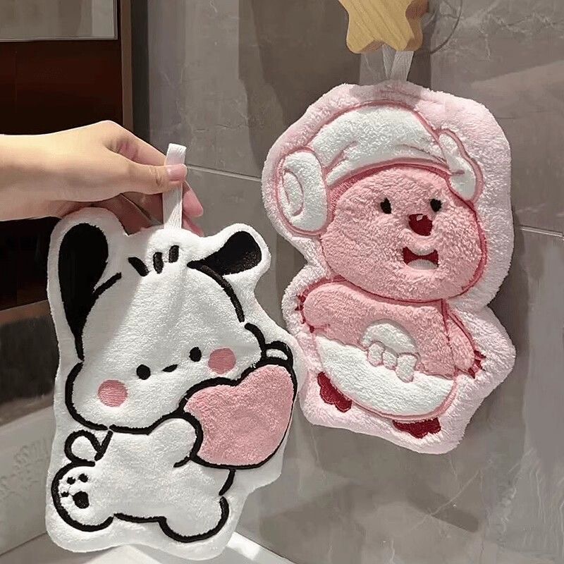 Quick-Drying Towel, Cute Loppy Hand Towel, Wall-Mounted, Super Absorbent, Thickened, Kitchen and Bathroom Cartoon Handkerchief Quick-Drying Towel, Cute Loppy Hand Towel, Wall-Mounted, Super Absorbent, Thickened, Kitchen and Bathroom Cartoon Handkerchief