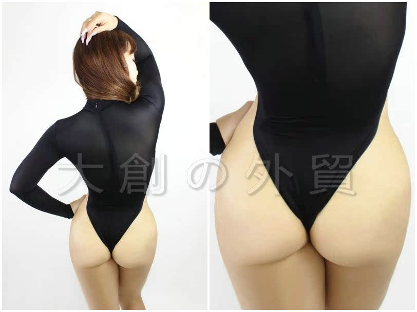 Chất lượng xuất khẩu ~ sexy dài tay một mảnh đồ lót cơ sở sun vest bó sát trong suốt T 裆 ​​cao ngã ba thể hình