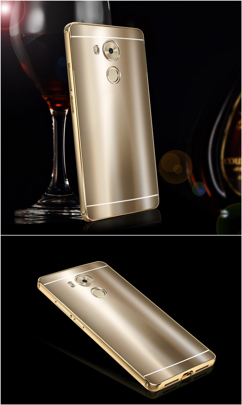 iy Ultra Slim Lightweight Aluminum Metal Bumper Dazzle Color Acrylic Back Cover Case for Huawei Mate 8