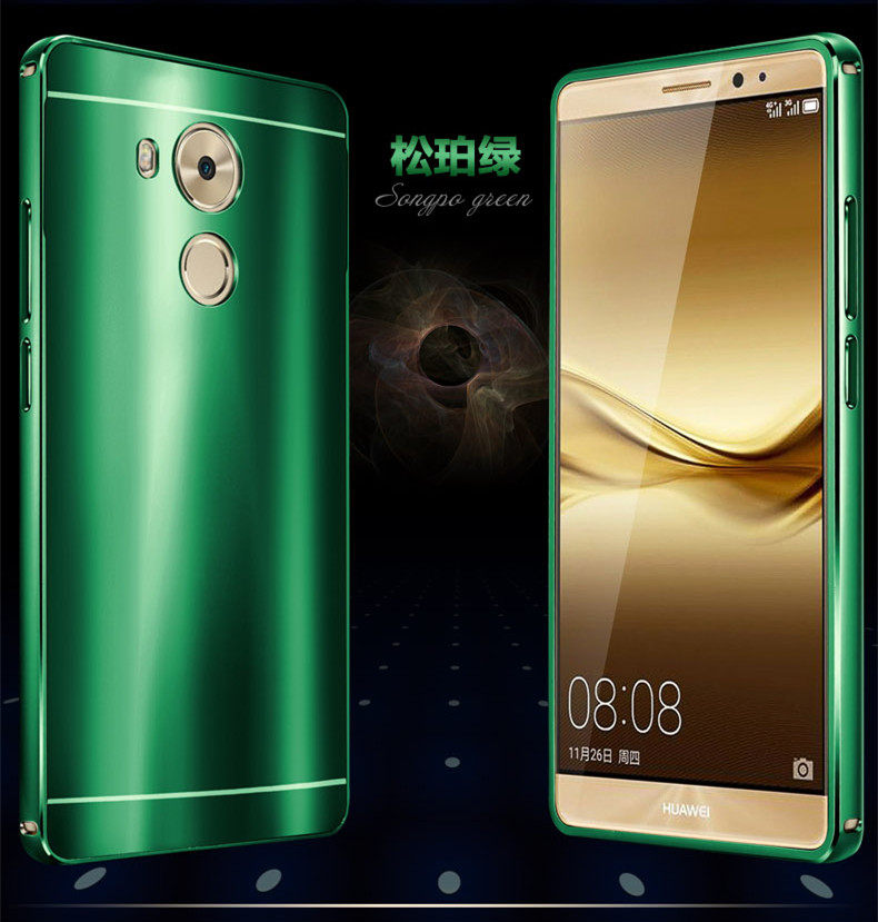 iy Ultra Slim Lightweight Aluminum Metal Bumper Dazzle Color Acrylic Back Cover Case for Huawei Mate 8