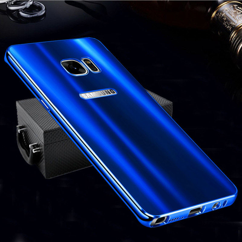 iy Ultra Slim Lightweight Aluminum Metal Bumper Dazzle Color Acrylic Back Cover Case for Samsung Galaxy S7 Edge & S7