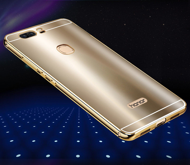 iy Ultra Slim Lightweight Aluminum Metal Bumper Dazzle Color Acrylic Back Cover Case for Huawei Honor V8