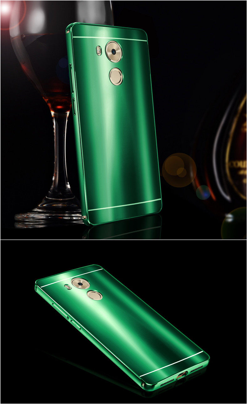 iy Ultra Slim Lightweight Aluminum Metal Bumper Dazzle Color Acrylic Back Cover Case for Huawei Mate 8