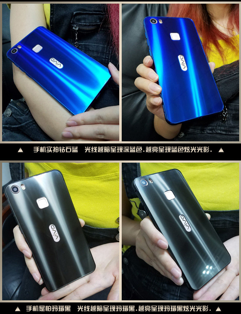 iy Ultra Slim Lightweight Aluminum Metal Bumper Dazzle Color Acrylic Back Cover Case for vivo Xplay5