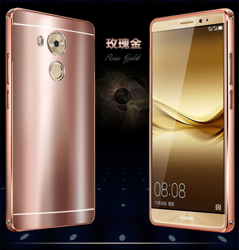 iy Ultra Slim Lightweight Aluminum Metal Bumper Dazzle Color Acrylic Back Cover Case for Huawei Mate 8