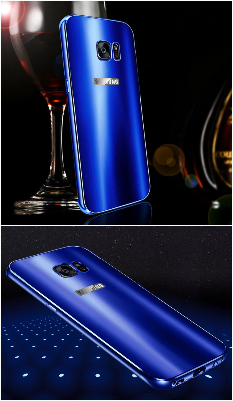iy Ultra Slim Lightweight Aluminum Metal Bumper Dazzle Color Acrylic Back Cover Case for Samsung Galaxy S7 Edge & S7