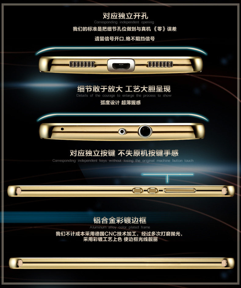 iy Ultra Slim Lightweight Aluminum Metal Bumper Dazzle Color Acrylic Back Cover Case for Huawei Honor V8