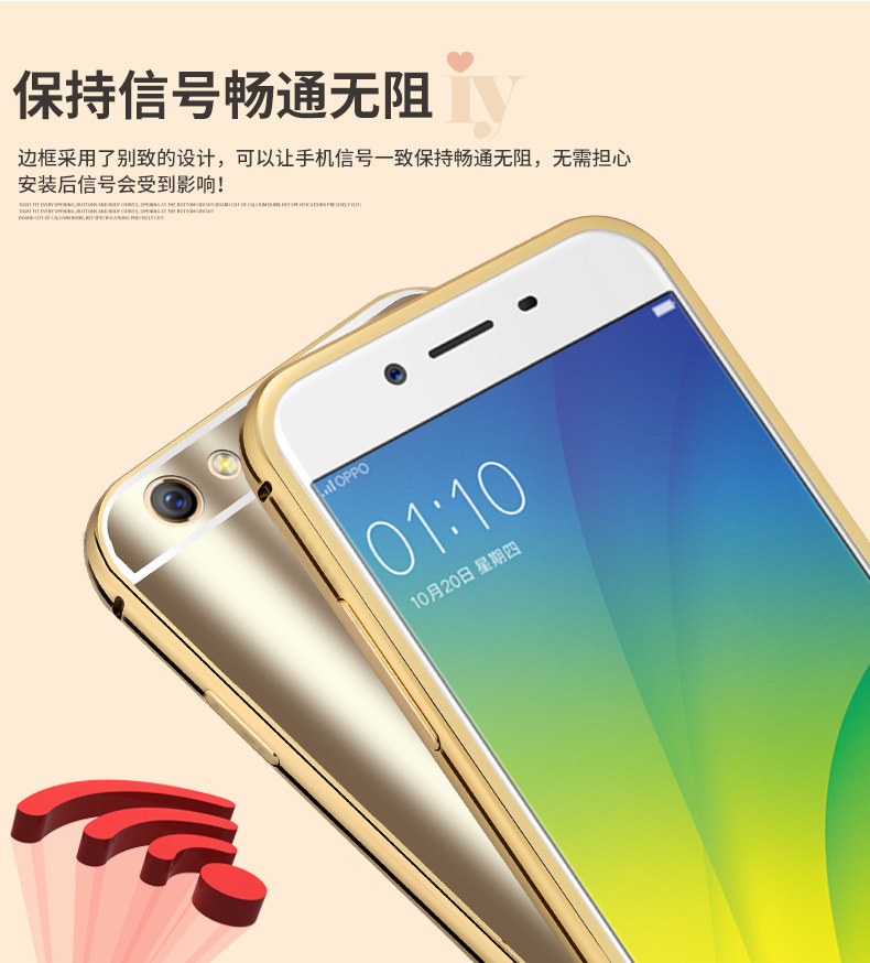 iy Ultra Slim Lightweight Aluminum Metal Bumper Dazzle Color Acrylic Back Cover Case for OPPO R9s