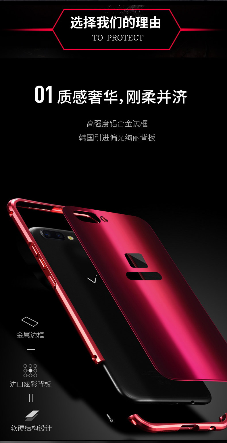 iy Rainbow Super Drop-proof Aluminum Metal Bumper Dazzle PC Back Cover Case for vivo X20 Plus